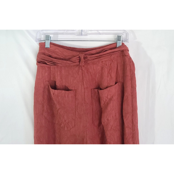 Anthropologie Ett:Twa Rust Textured Cropped Tie Waist Pants US 4 UK 8 - Picture 6 of 6